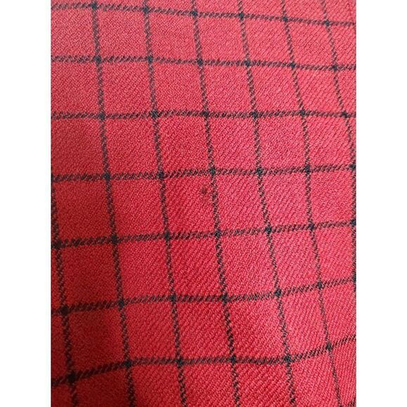 Lauren Ralph Lauren Window Pane Plaid Academia Red Wool Blazer Full Zip Jacket - Picture 9 of 11